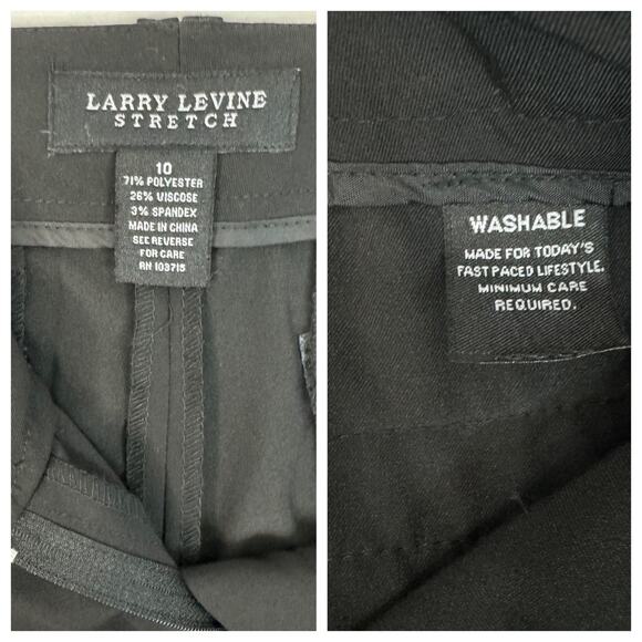 NEW Larry Levine Black Cropped Capri Pants Casual Lightweight Stretch Size 10 - Picture 7 of 7